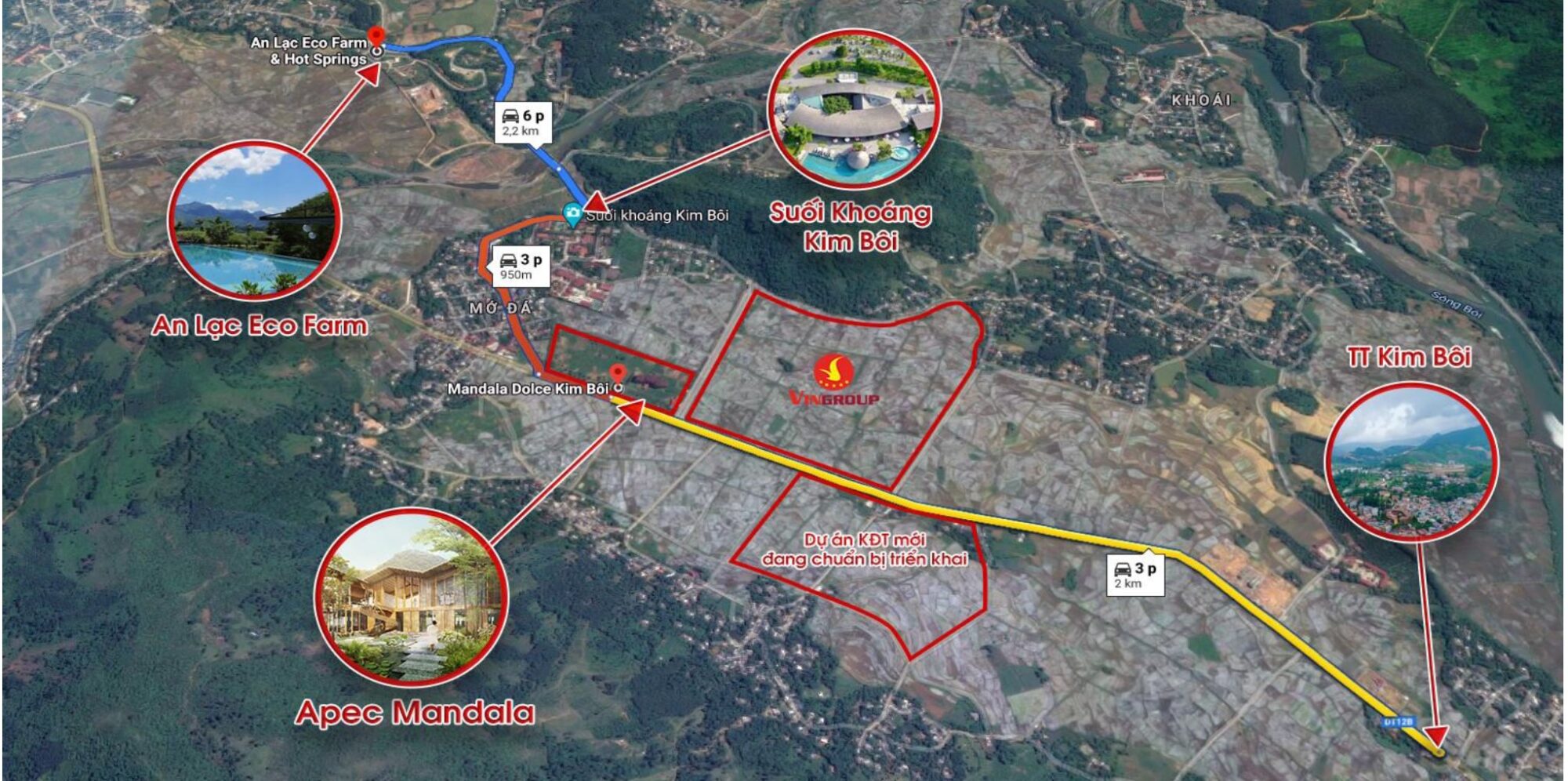 Vị trí dự án Apec Mandala Sky Villas Kim Bôi Hòa Bình