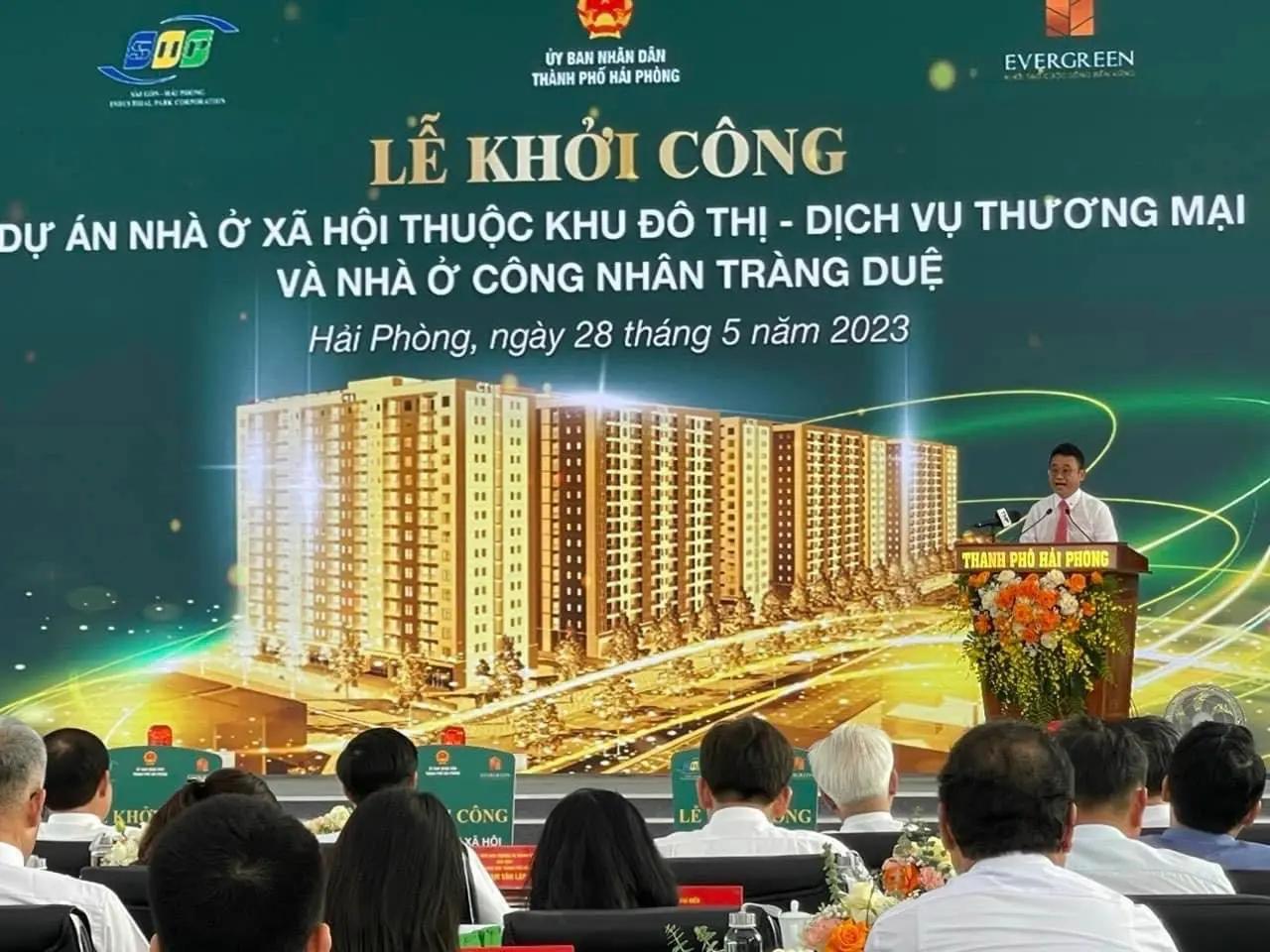 Công ty Cổ phần KCN Sài Gòn – Hải Phòng (SHP) là chủ đầu tư dự án nhà ở xã hội Evergreen Tràng Duệ gần 1600 tỷ